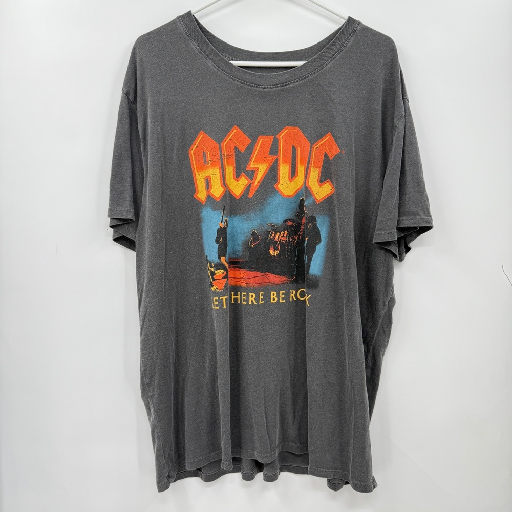AC DC Let There Be Rock T Shirt 1977 American Tour Graphic Tee 2X